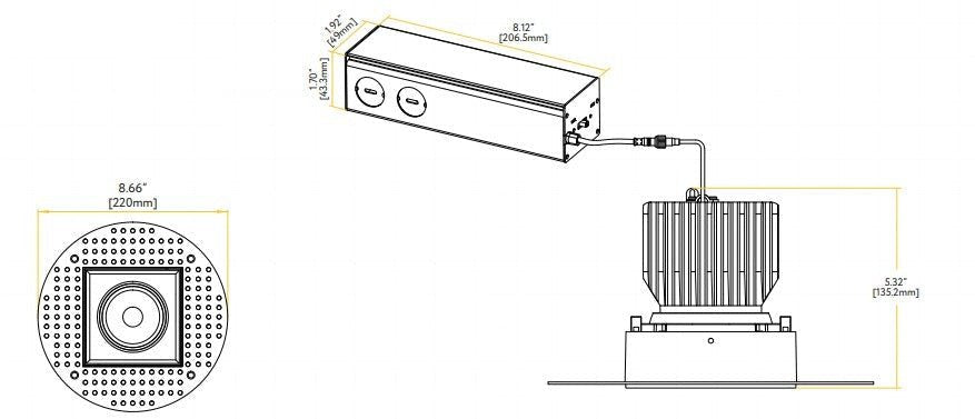 GDL - G99221Goodlite Saturn G - 99221 4″ 28W Trimless LED Gimbal Selectable CCT/Wattage