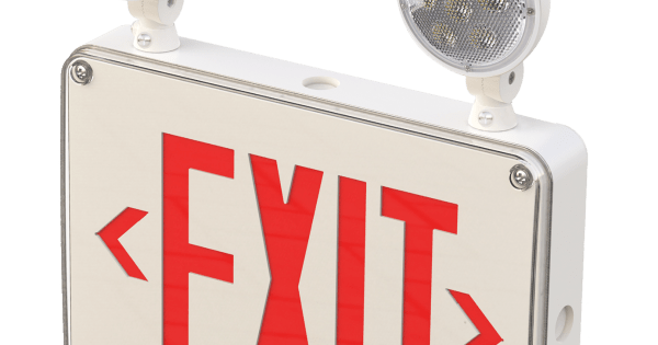 GBL-EX629RGreenBeam AQUASAFE 6" LED Exit Sign & Emergency Light Combo, Red, Weatherproof