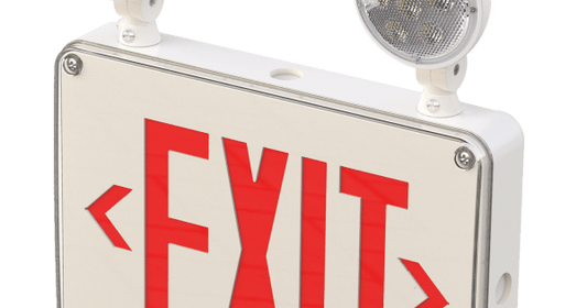 GBL-EX629RGreenBeam AQUASAFE 6" LED Exit Sign & Emergency Light Combo, Red, Weatherproof