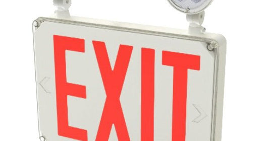 GBL-NYEX609GreenBeam AQUASAFE 8" NYC Approved LED Exit Sign & Emergency Light Combo, Red, Weatherproof