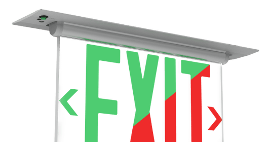 GBL-EX623-UGreenBeam EXILINE 6" Edge-Lit LED Exit Sign, Dual Color Red/Green