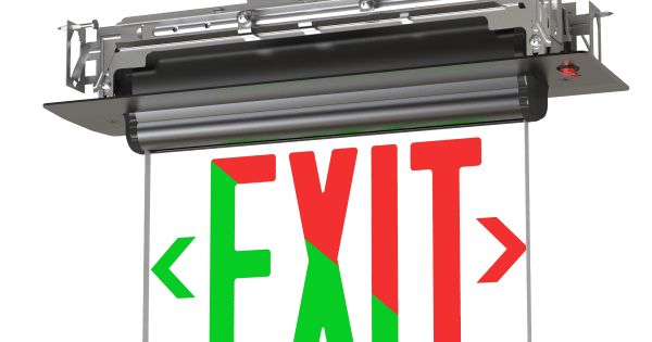 GBL-EX623-U-BKGreenBeam EXILINE 6" Edge-Lit LED Exit Sign, Dual Color Red/Green