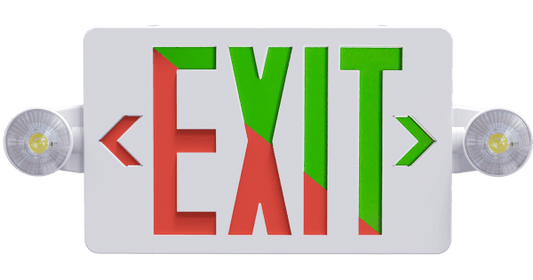 GBL-EX622-UGreenBeam EXITON 6" LED Exit Sign & Emergency Light Combo, Dual Color Red/Green