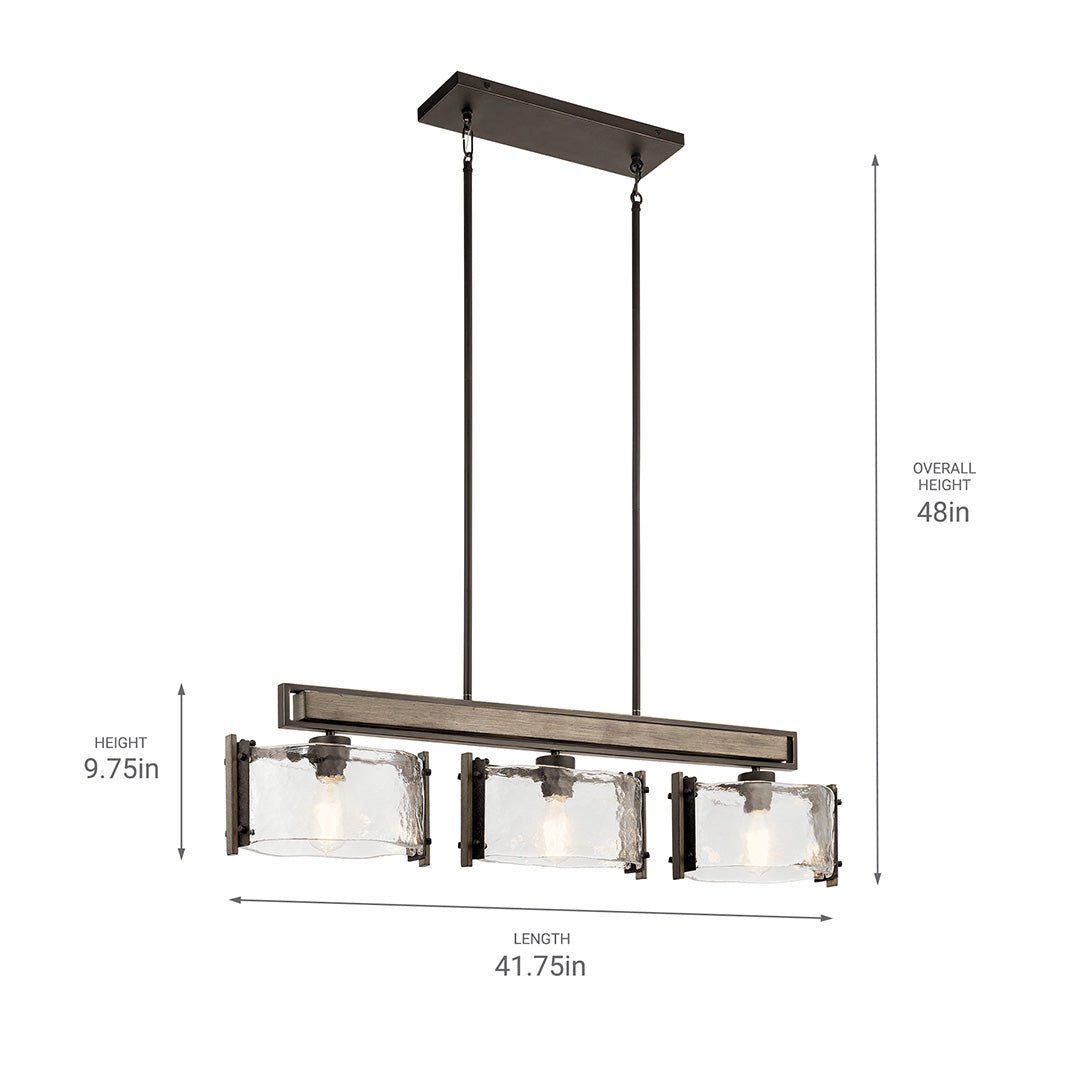 KICHLER-43896OZKICHLER Aberdeen 43896 8" 3-Light Linear Chandelier