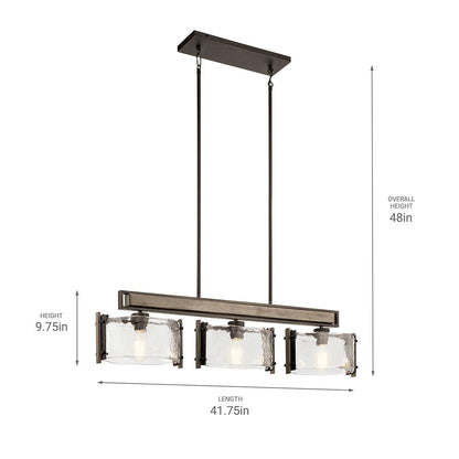KICHLER-43896OZKICHLER Aberdeen 43896 8" 3-Light Linear Chandelier