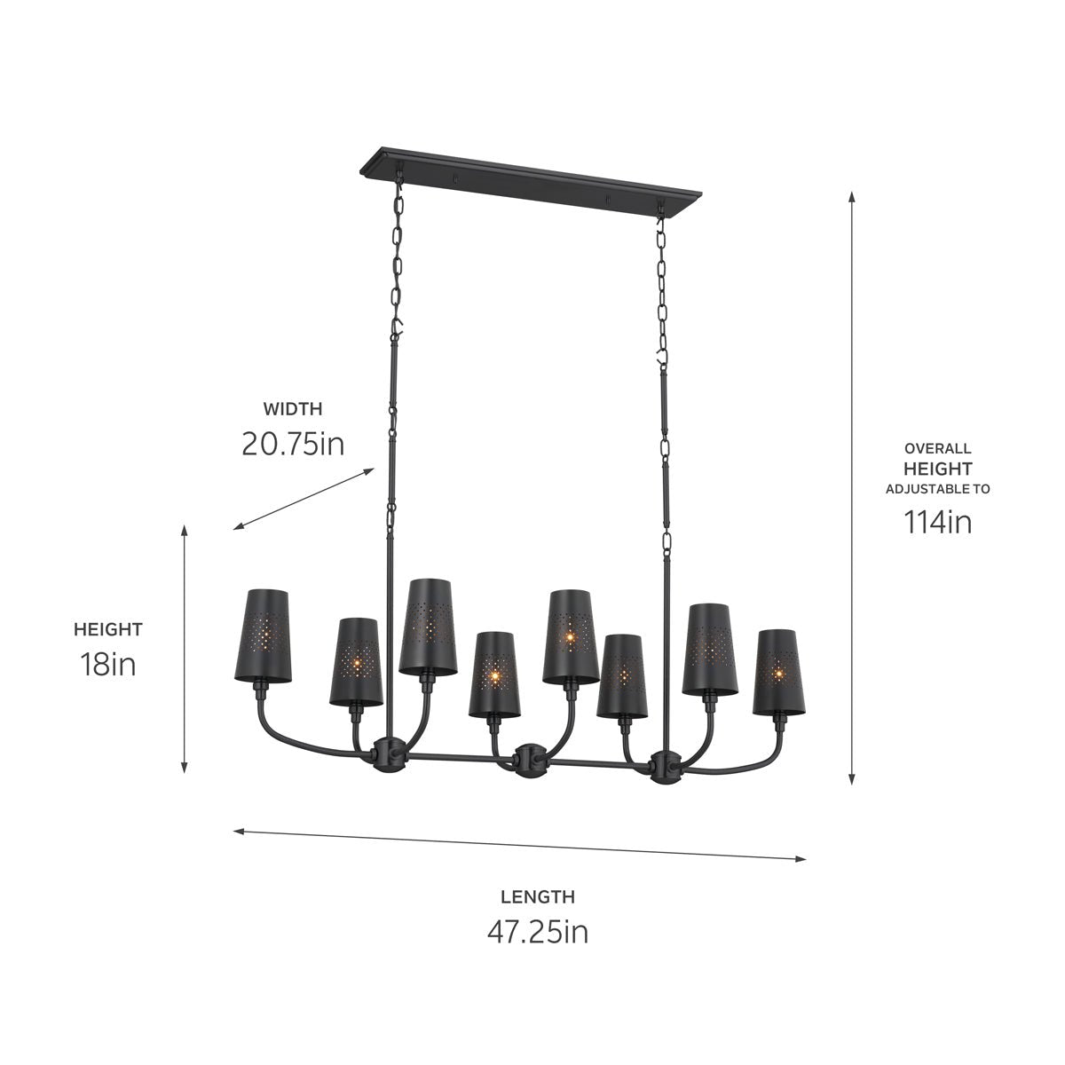 KICHLER-52510CLPKICHLER Adeena 52510 20.75" 8-Light Linear Chandelier