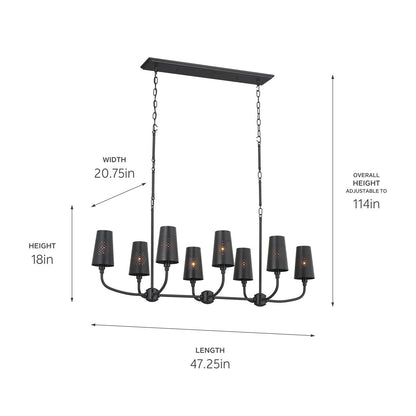 KICHLER-52510CLPKICHLER Adeena 52510 20.75" 8-Light Linear Chandelier