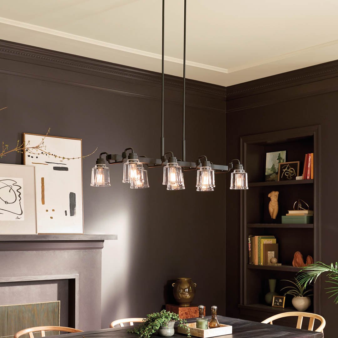 KICHLER-52400BKKICHLER Aivian 52400 17.75" 8-Light Linear Chandelier