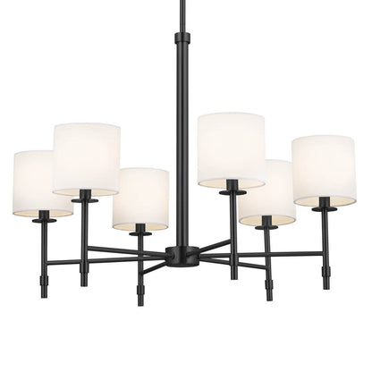 KICHLER-52500BKKICHLER Ali 52500 28" 6-Light Chandelier with Fabric Shades