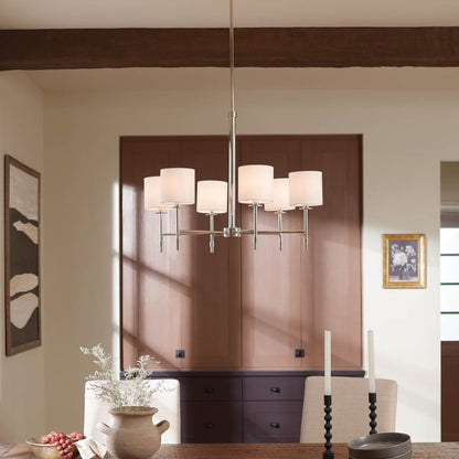 KICHLER-52500PNKICHLER Ali 52500 28" 6-Light Chandelier with Fabric Shades