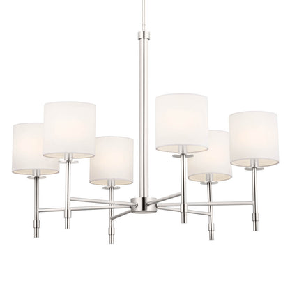 KICHLER-52500PNKICHLER Ali 52500 28" 6-Light Chandelier with Fabric Shades