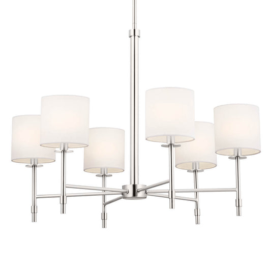 KICHLER-52500PNKICHLER Ali 52500 28" 6-Light Chandelier with Fabric Shades