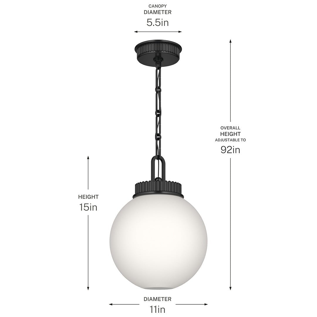 KICHLER-52866BKKICHLER Andorra 52866 11" 1 Light Pendant
