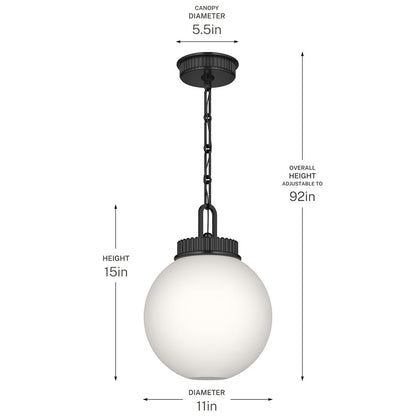 KICHLER-52866BKKICHLER Andorra 52866 11" 1 Light Pendant