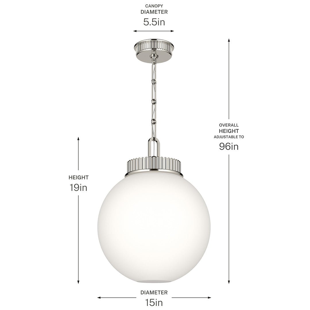 KICHLER-52867PNKICHLER Andorra 52867 15" 1 Light Pendant