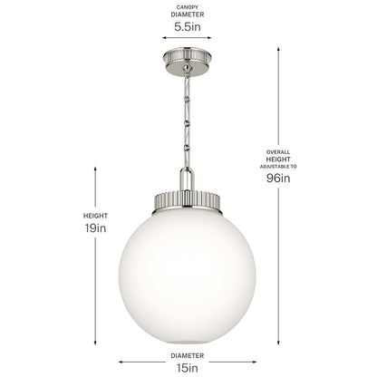 KICHLER-52867PNKICHLER Andorra 52867 15" 1 Light Pendant
