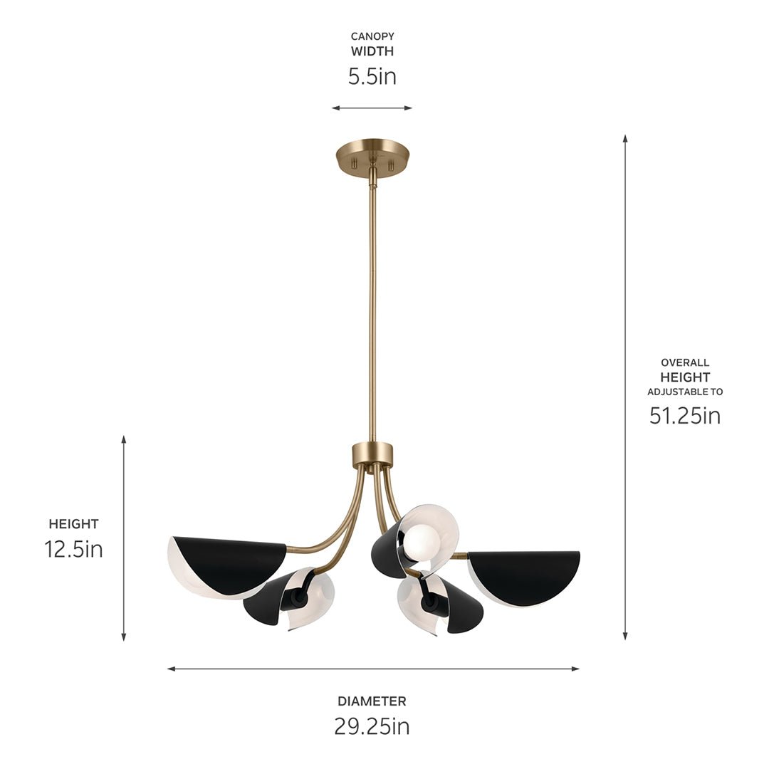 KICHLER-52558CPZWHKICHLER Arcus 52558 29.25" 5-Light Chandelier