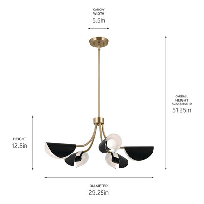 KICHLER-52558CPZWHKICHLER Arcus 52558 29.25" 5-Light Chandelier