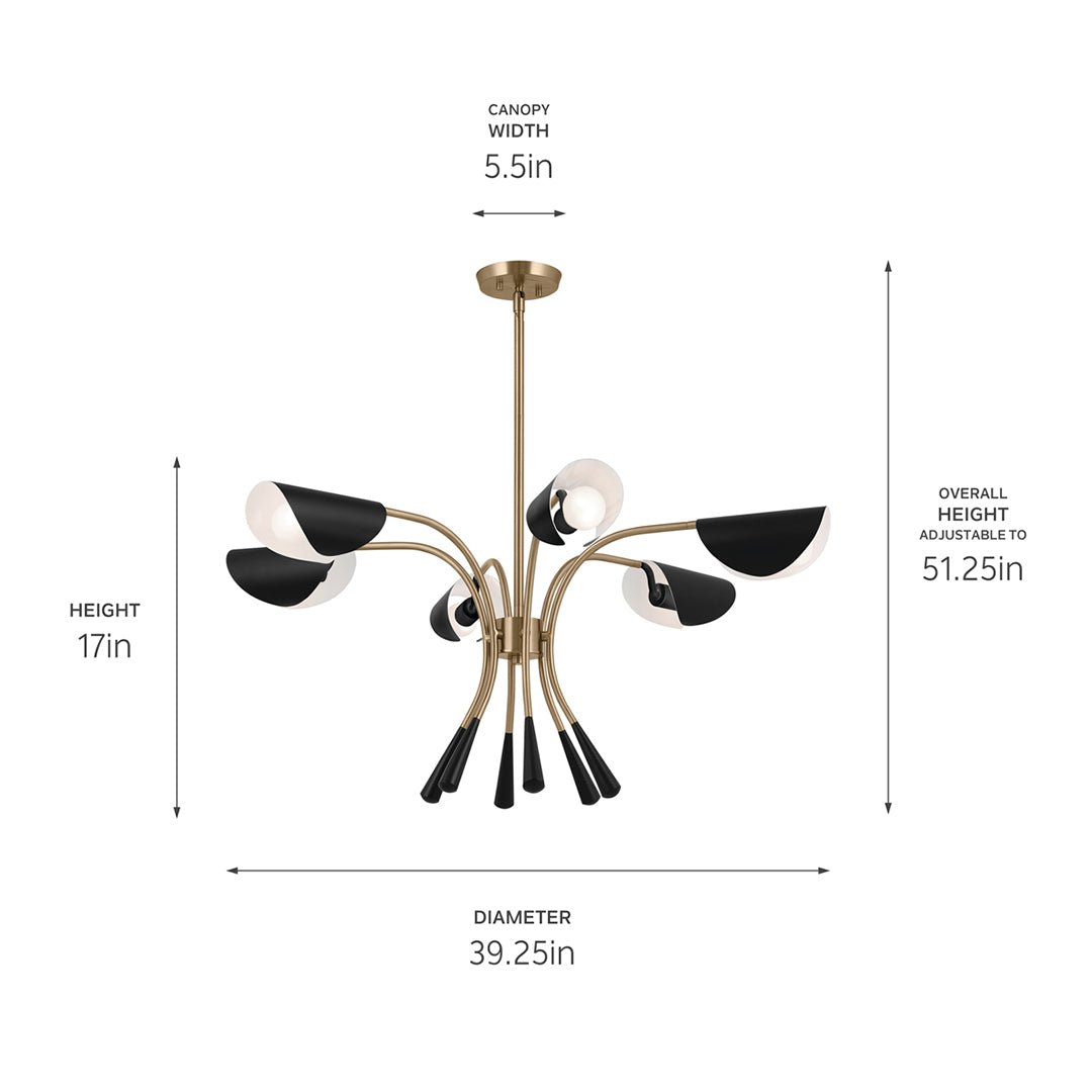 KICHLER-52559SNKICHLER Arcus 52559 39.25" 6-Light Chandelier
