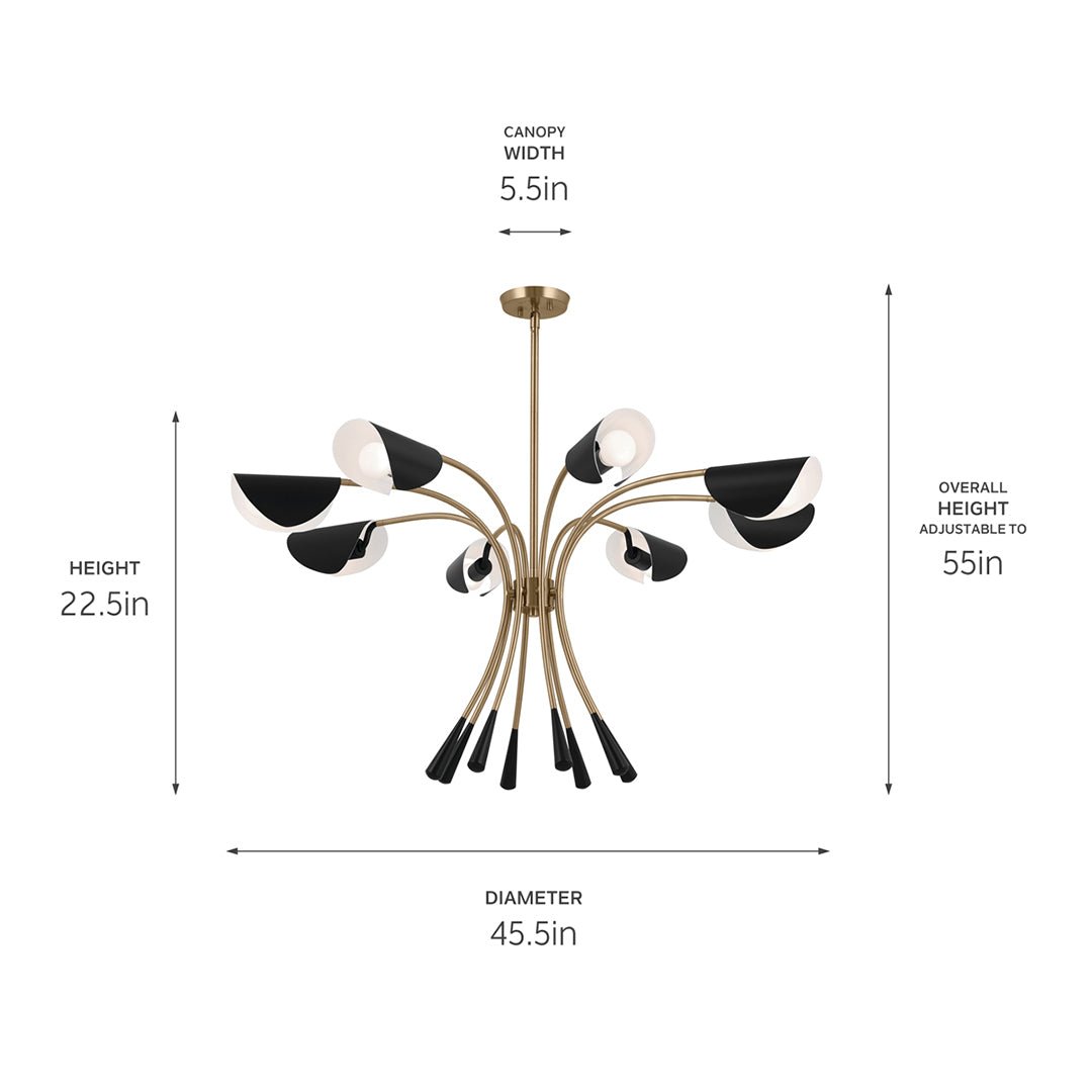 KICHLER-52560SNKICHLER Arcus 52560 45.5" 8-Light Chandelier
