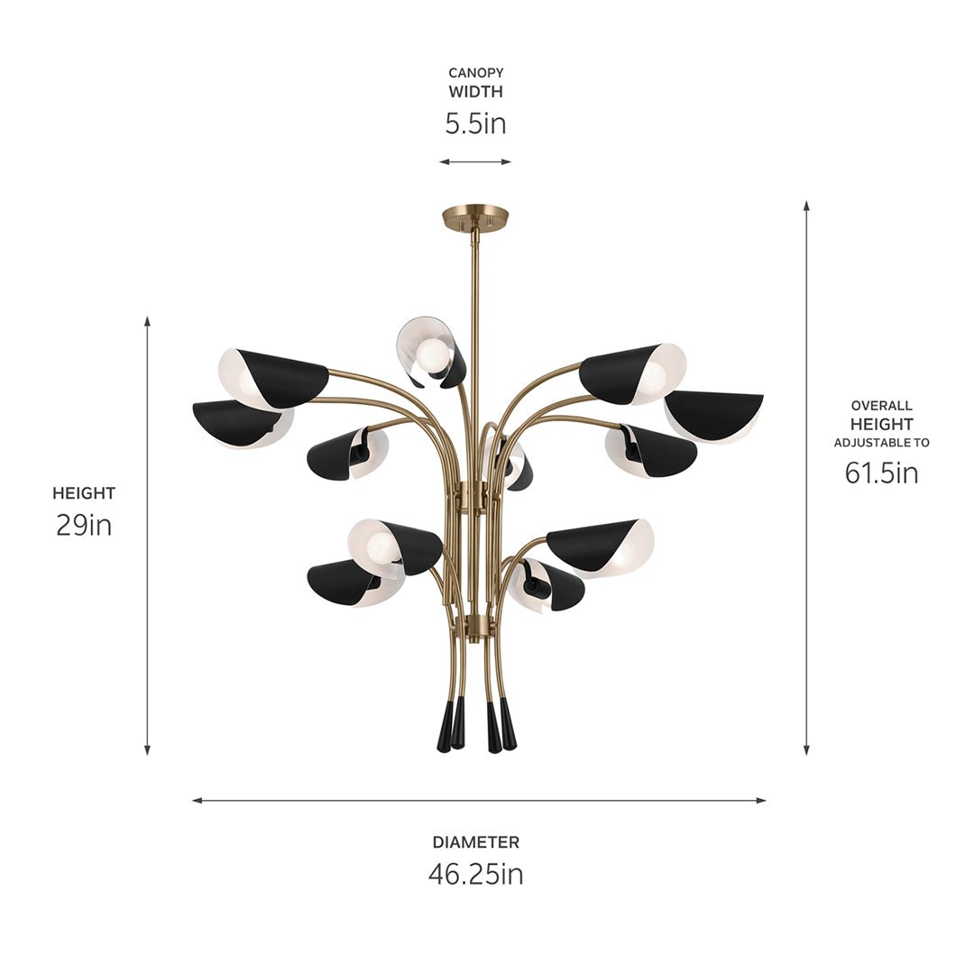 KICHLER-52561CPZWHKICHLER Arcus 52561 46.25" 12-Light Chandelier