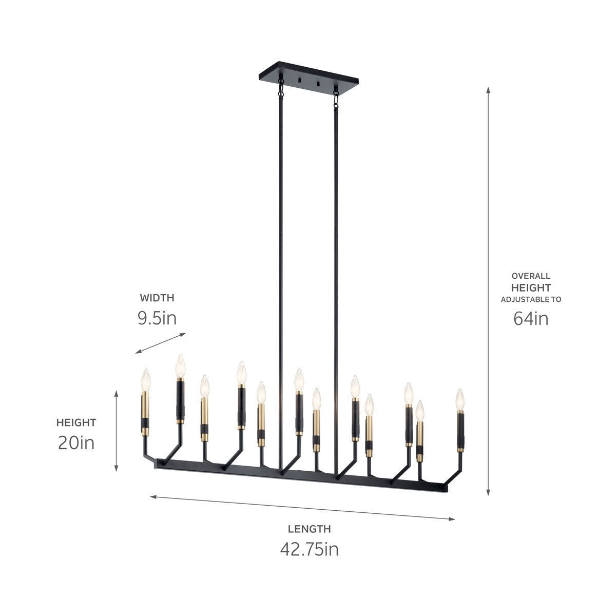 KICHLER-52350WHKICHLER Armand 52350 9.5" 12-Light Linear Chandelier