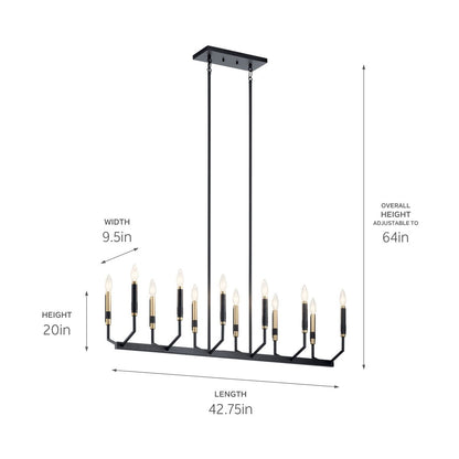KICHLER-52350WHKICHLER Armand 52350 9.5" 12-Light Linear Chandelier