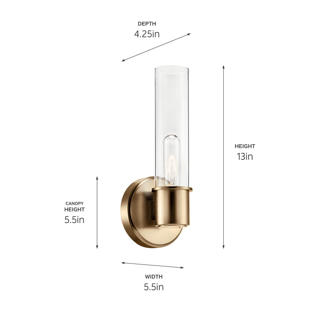KICHLER-52653NIKICHLER Aviv 52653 1 Light Wall Sconce with Clear Glass