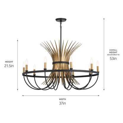 KICHLER-52459BKKICHLER Baile 52459 37" 10-Light Chandelier