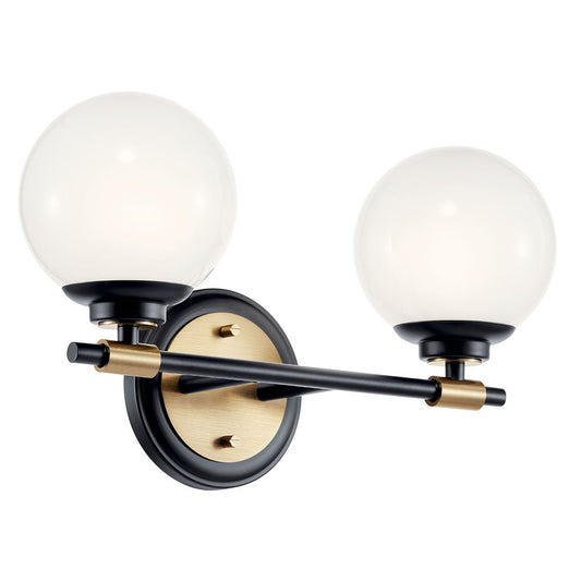 KICHLER-55171BKCPZKICHLER Benno 55171 2 Light Vanity with Frosted Glass