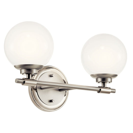 KICHLER-55171PNKICHLER Benno 55171 2 Light Vanity with Frosted Glass