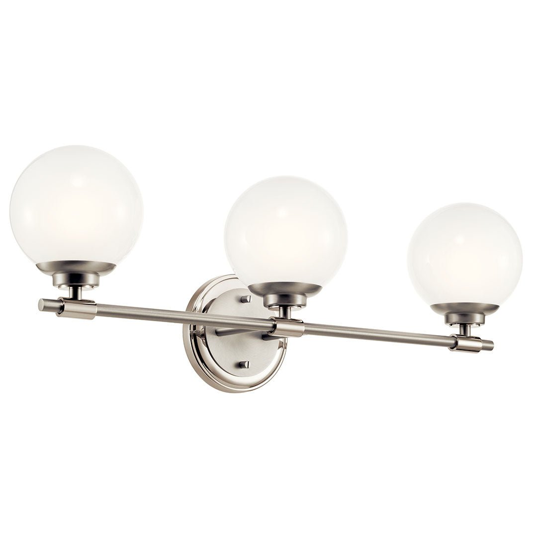 KICHLER-55172PNKICHLER Benno 55172 3 Light Vanity with Frosted Glass in Polished Nickel and Brushed Nickel