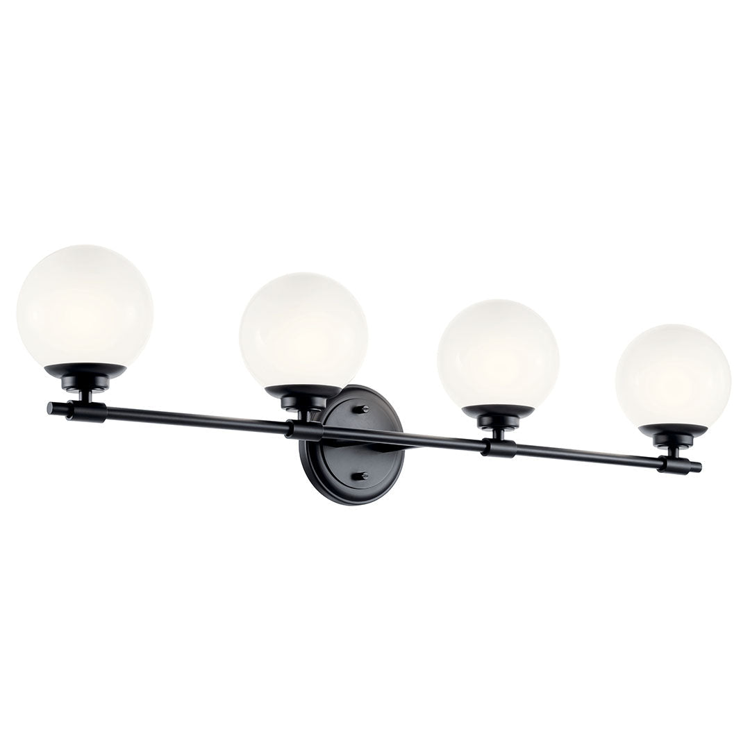 KICHLER-55173BKKICHLER Benno 55173 4 Light Vanity with Frosted Glass in Polished Nickel and Brushed Nickel