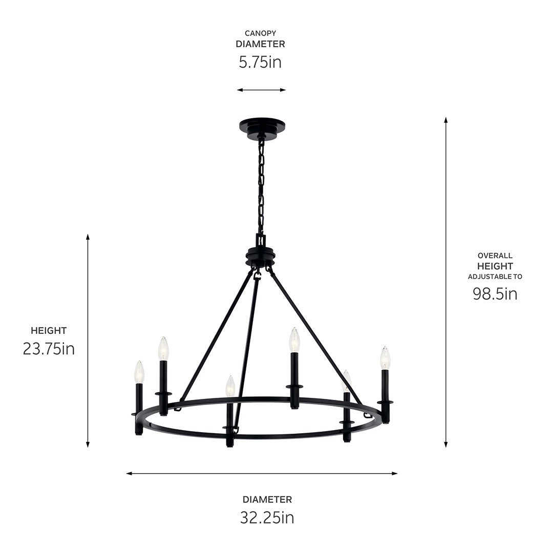 KICHLER-52705PNKICHLER Carrick 52705 32.25" 6-Light Chandelier
