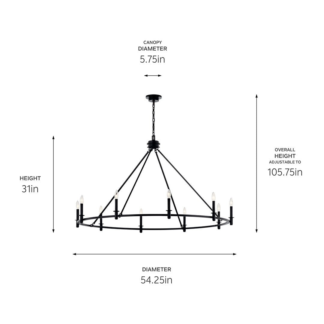 KICHLER-52707PNKICHLER Carrick 52707 54.25" 10-Light Chandelier