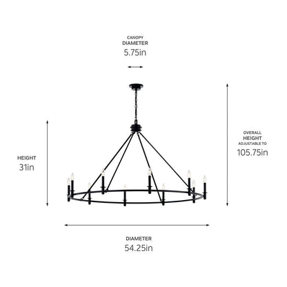 KICHLER-52707PNKICHLER Carrick 52707 54.25" 10-Light Chandelier