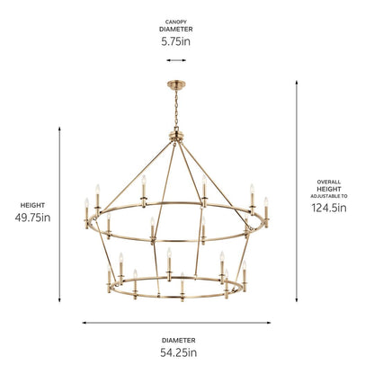 KICHLER-52708PNKICHLER Carrick 52708 54.25" 18-Light Chandelier