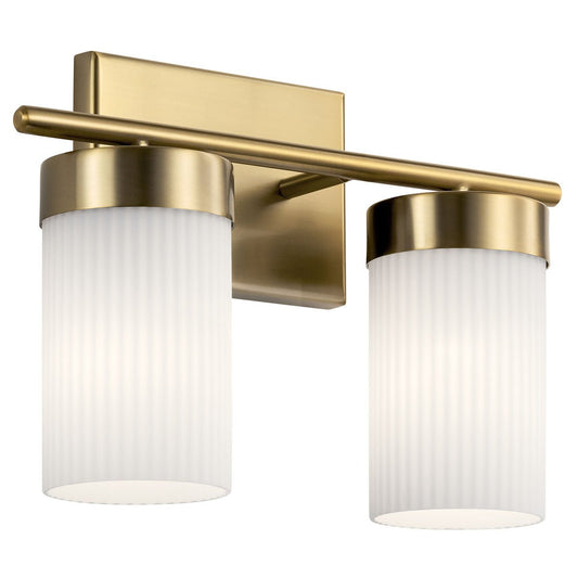 KICHLER-55111BNBKICHLER Ciona 55111 2 Light Vanity Light with Round Ribbed Glass