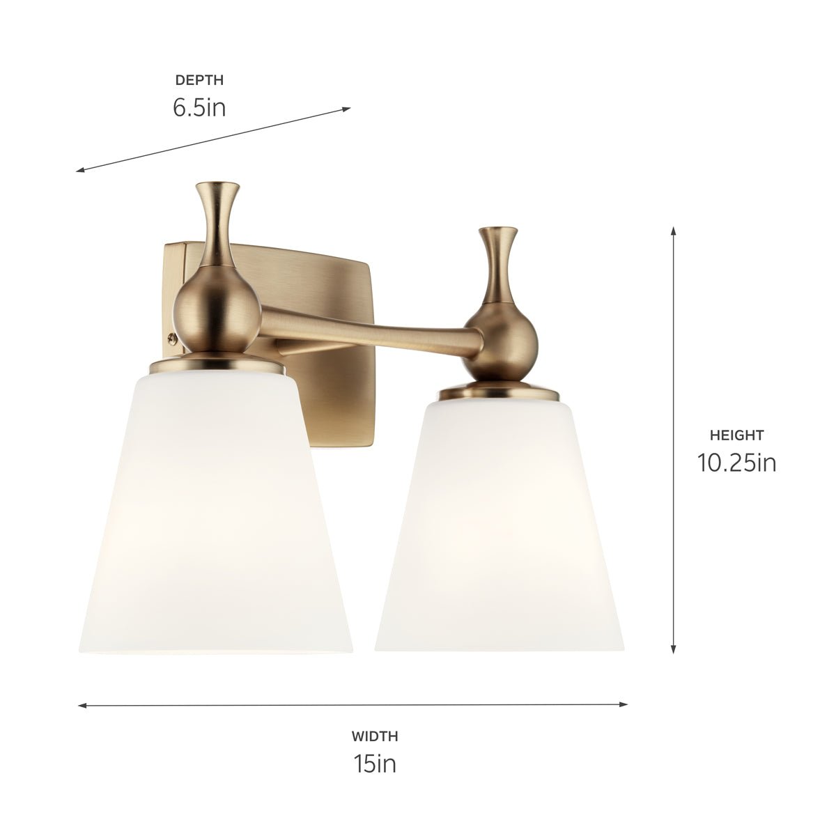 KICHLER-55091CPZKICHLER Cosabella 55091 2 Light Vanity Light with Frosted Glass