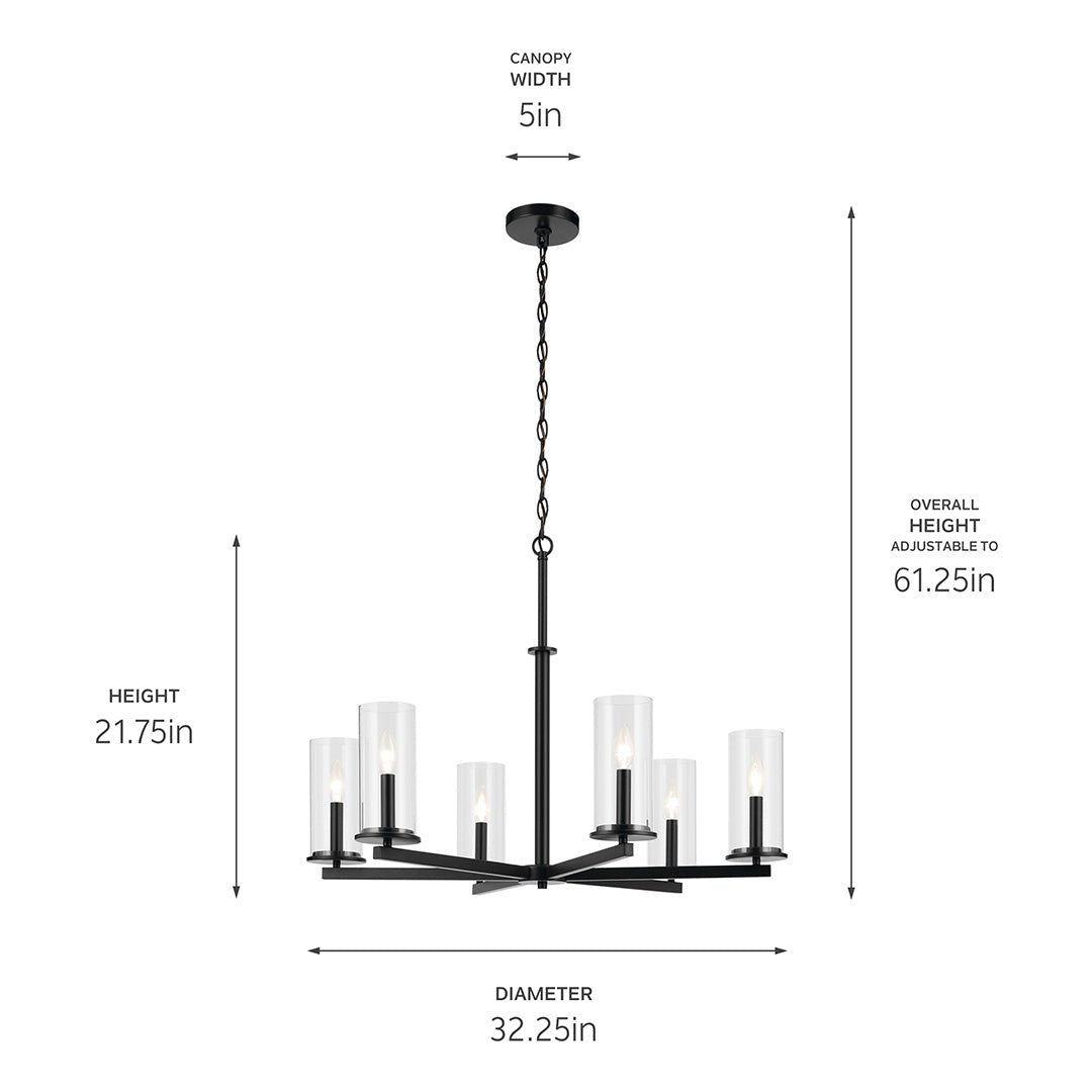 KICHLER-44013OZKICHLER Crosby 44013 32.25" 6-Light Chandelier