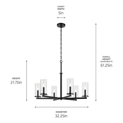 KICHLER-44013OZKICHLER Crosby 44013 32.25" 6-Light Chandelier