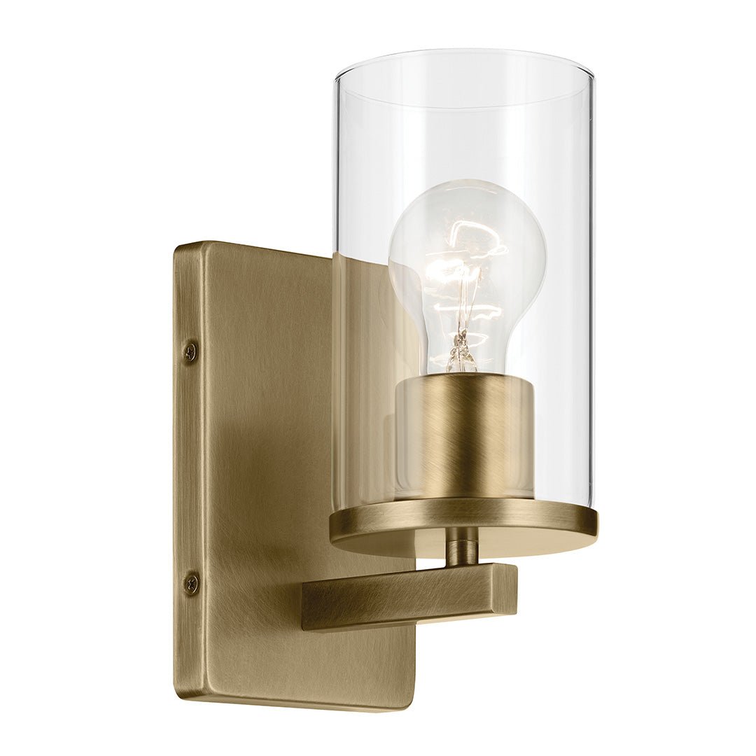KICHLER-45495NBRCLRKICHLER Crosby 45495 1 Light Vanity Light with Frosted/Clear Glass