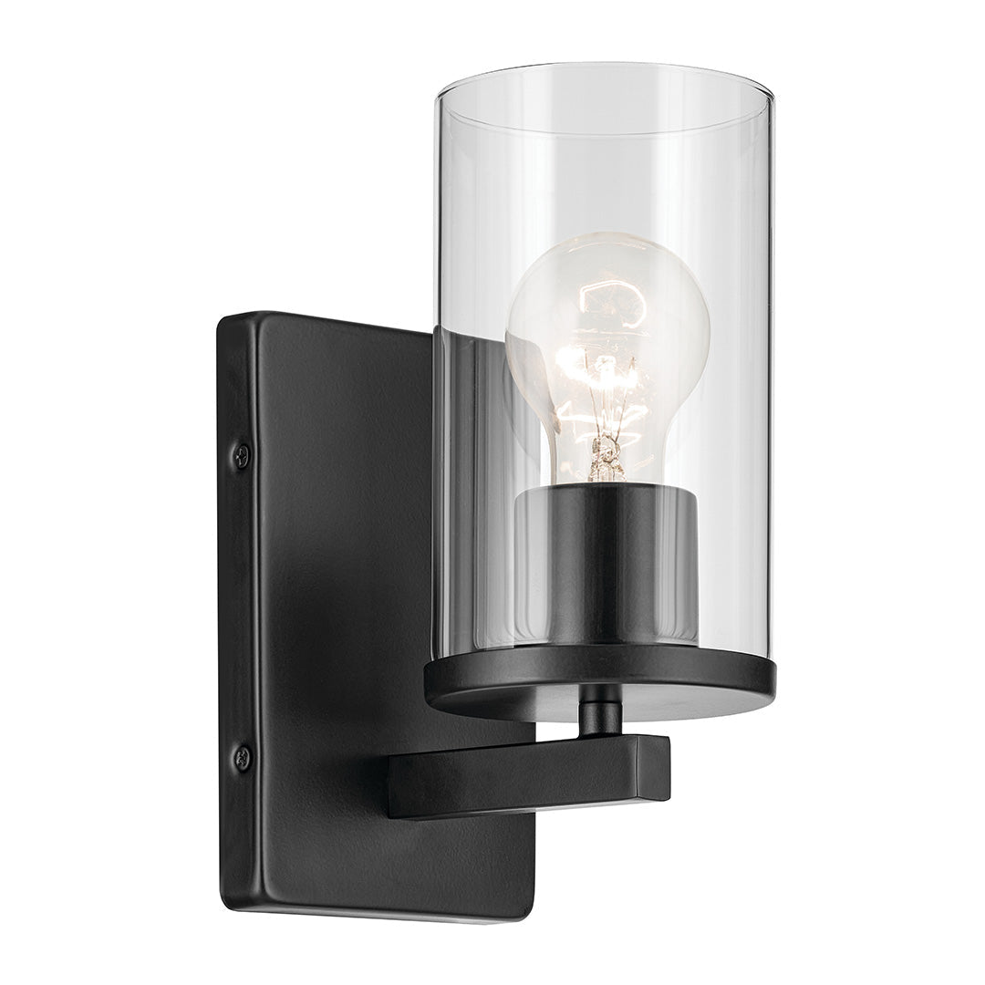 KICHLER-45495BKCLRKICHLER Crosby 45495 1 Light Vanity Light with Frosted/Clear Glass