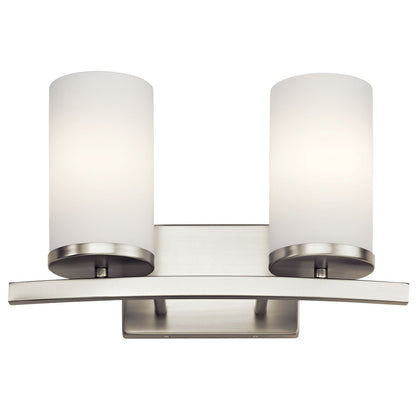 KICHLER-45496NIKICHLER Crosby 45496 2 Light Vanity Light with Frosted/Clear Glass