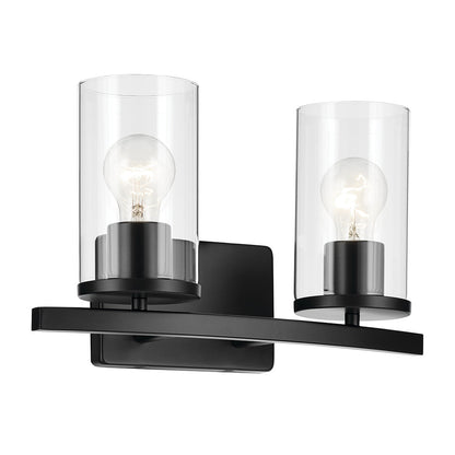 KICHLER-45496BKCLRKICHLER Crosby 45496 2 Light Vanity Light with Frosted/Clear Glass