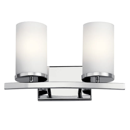 KICHLER-45496CHKICHLER Crosby 45496 2 Light Vanity Light with Frosted/Clear Glass