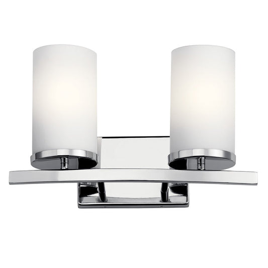 KICHLER-45496CHKICHLER Crosby 45496 2 Light Vanity Light with Frosted/Clear Glass