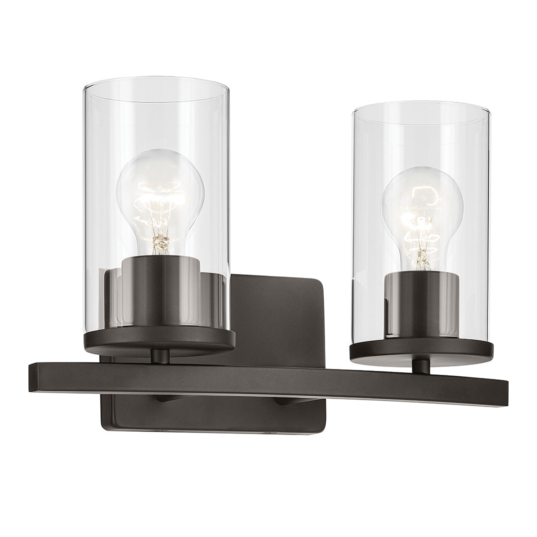 KICHLER-45496OZCLRKICHLER Crosby 45496 2 Light Vanity Light with Frosted/Clear Glass