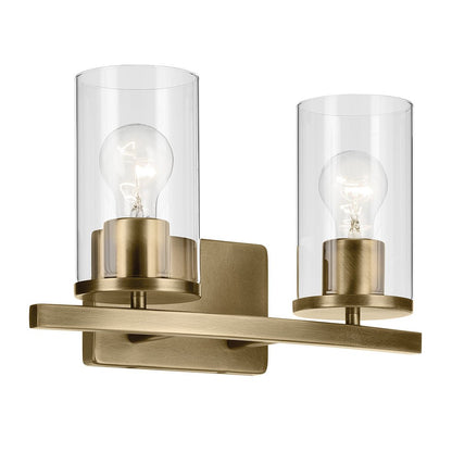KICHLER-45496NBRCLRKICHLER Crosby 45496 2 Light Vanity Light with Frosted/Clear Glass