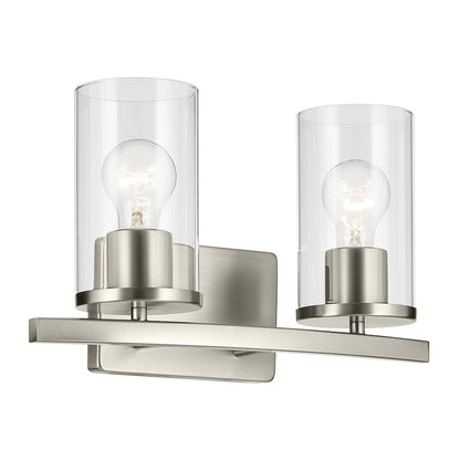 KICHLER-45496NICLRKICHLER Crosby 45496 2 Light Vanity Light with Frosted/Clear Glass